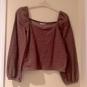Madewell Brown Pattern Top Size Large